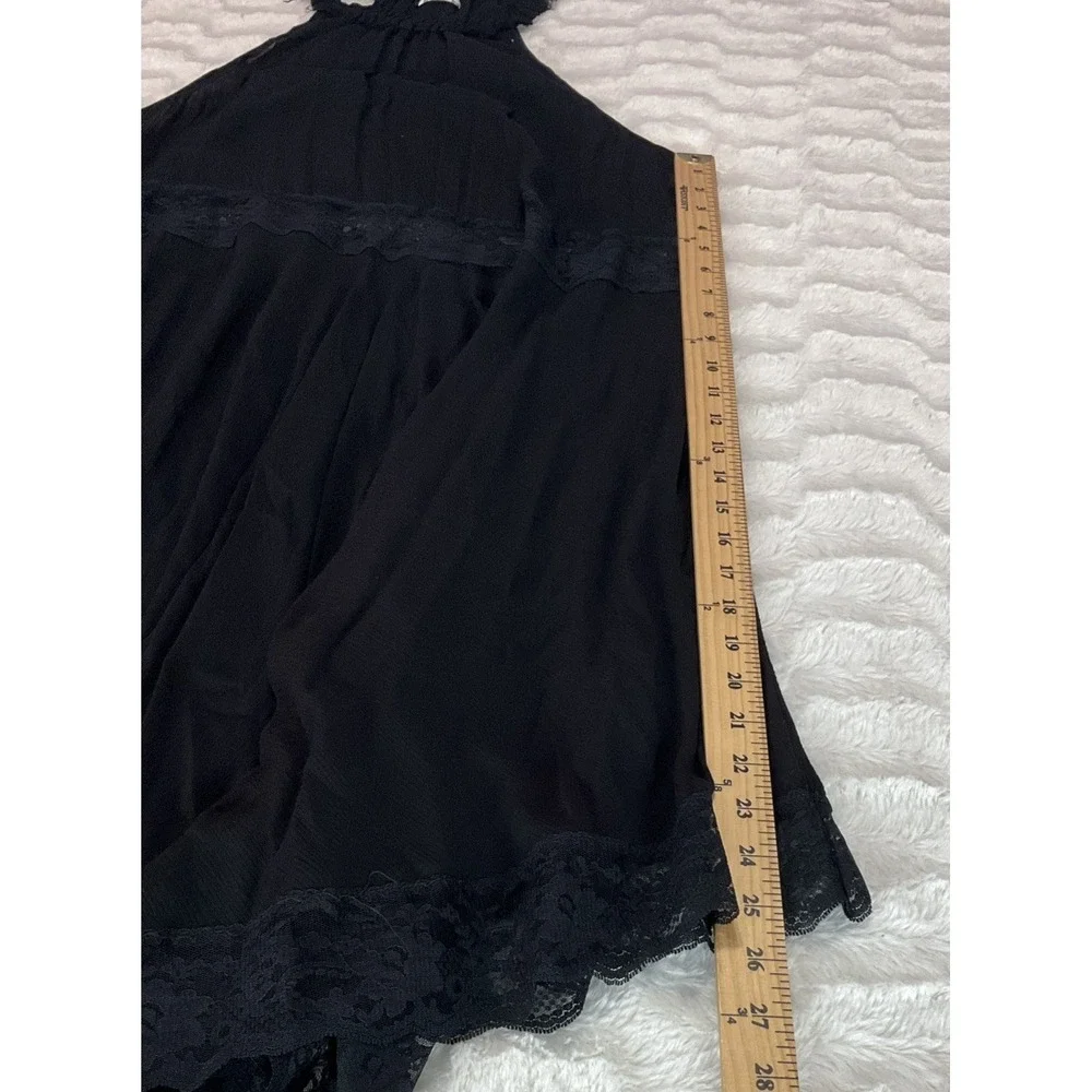 Free People Intimately Womens Small Black Go Lightly Lace Slip Dress Hanky